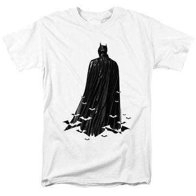 The Batman Bat Cape Mens T Shirt White Retro Pop Classics