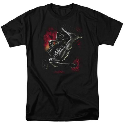 Batman Kick Swing Mens T Shirt Black Retro Pop Classics