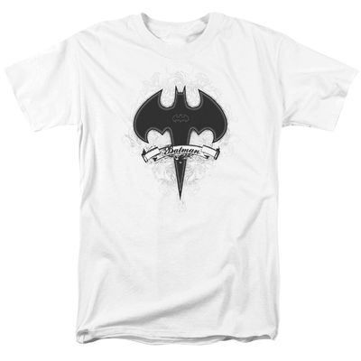 Batman Gothic Gotham Mens T Shirt White Retro Pop Classics