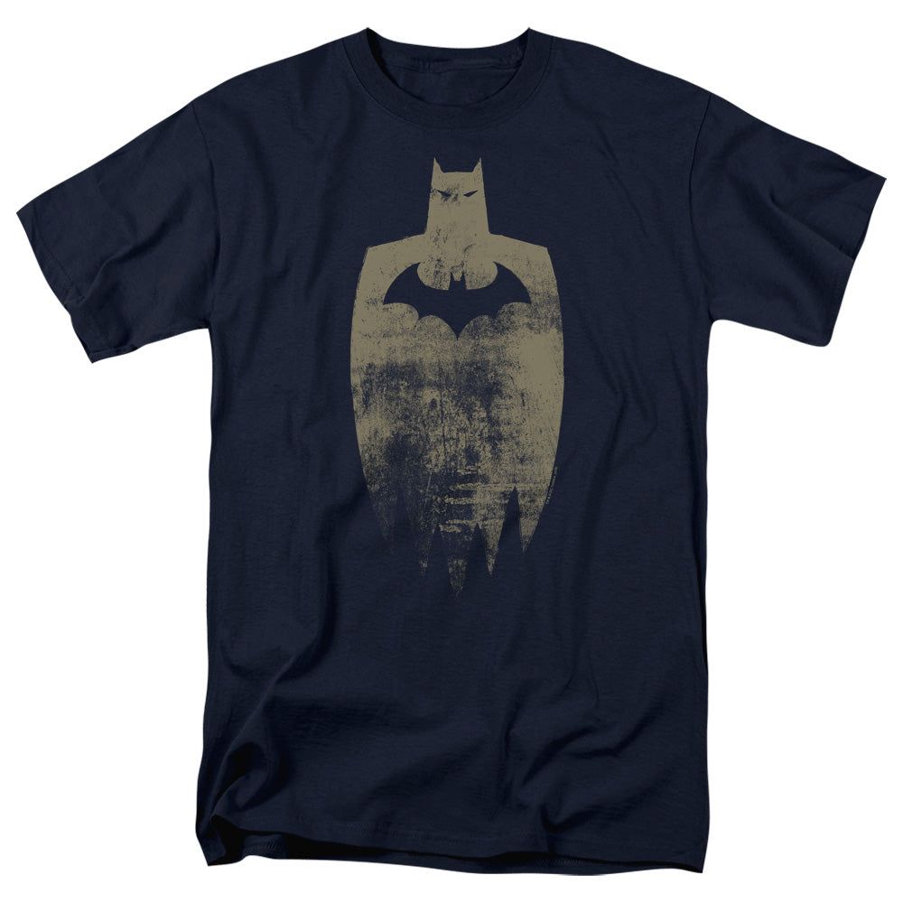 Batman Gold Silhouette Mens T Shirt Navy Blue Retro Pop Classics