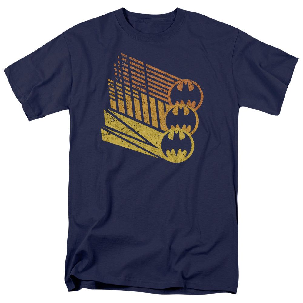 Batman Bat Signal Shapes Mens T Shirt Navy Blue Retro Pop Classics