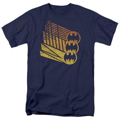 Batman Bat Signal Shapes Mens T Shirt Navy Blue Retro Pop Classics