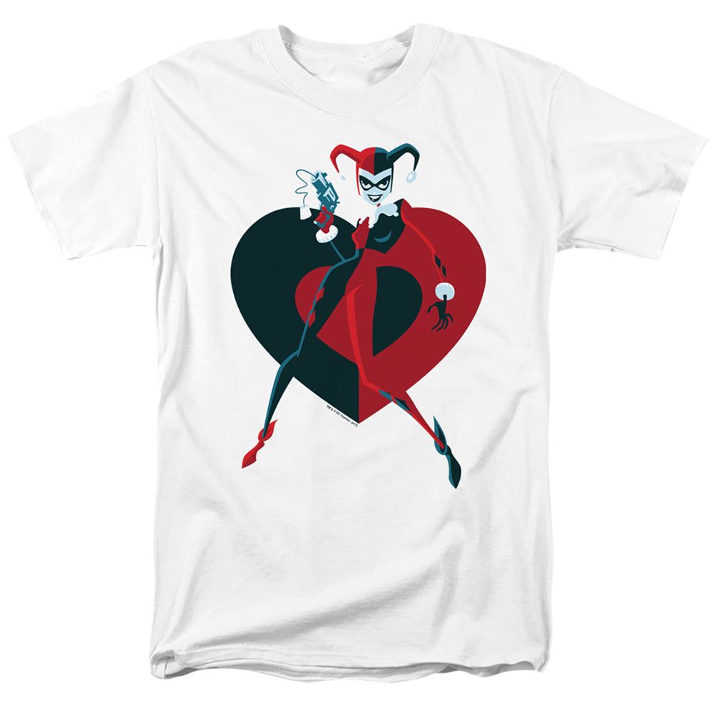 Batman Harely Heart Mens T Shirt White Retro Pop Classics