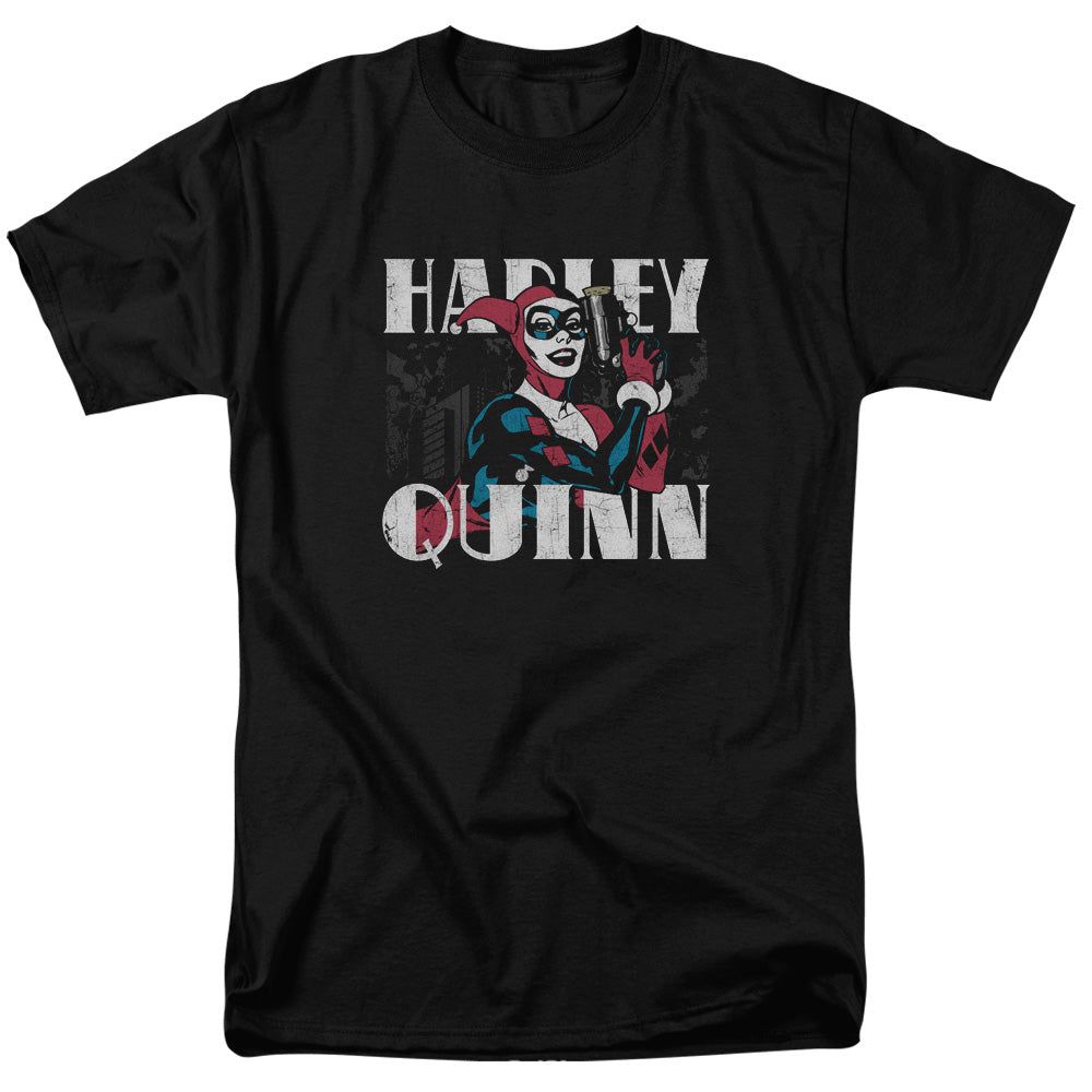 Batman Harley Quinn Bold Font Mens T Shirt Black Retro Pop Classics