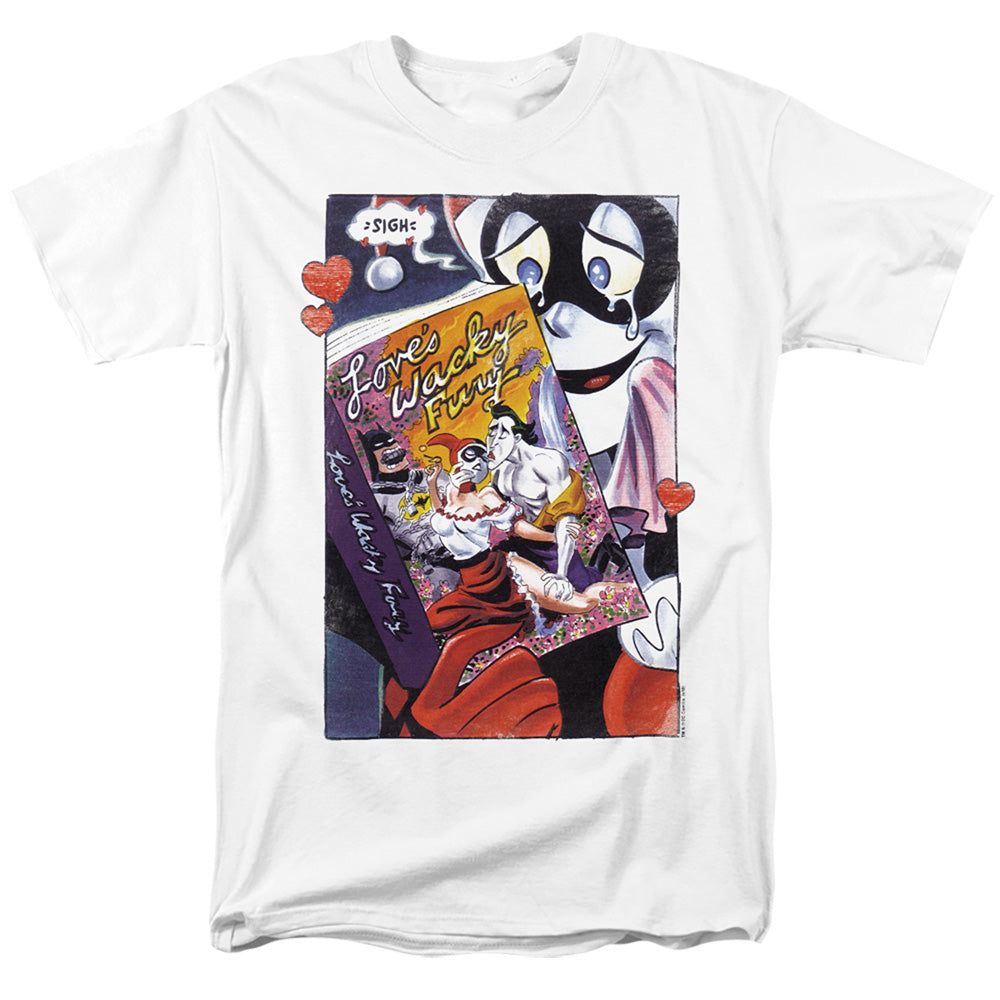 Batman Loves Wacky Fury Mens T Shirt White Retro Pop Classics