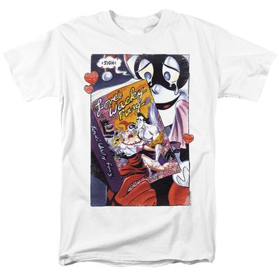 Batman Loves Wacky Fury Mens T Shirt White Retro Pop Classics