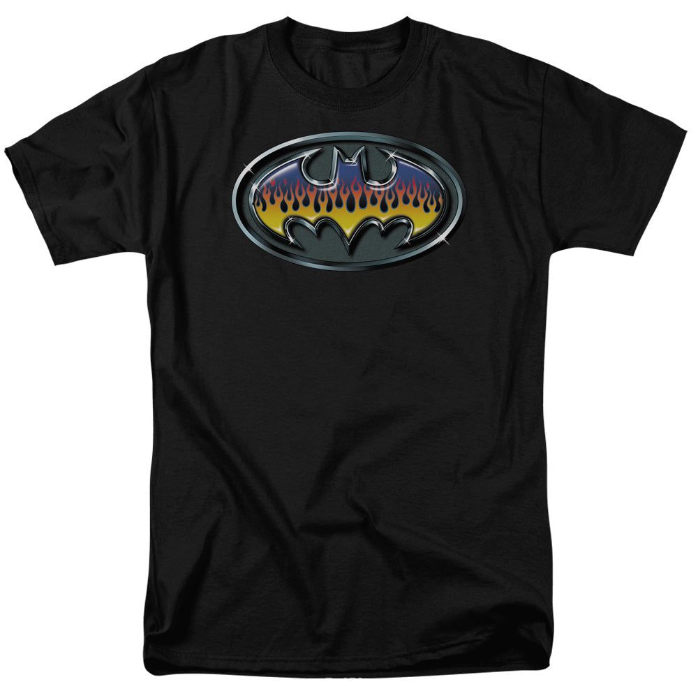 Batman Hot Rod Shield Mens T Shirt Black Retro Pop Classics