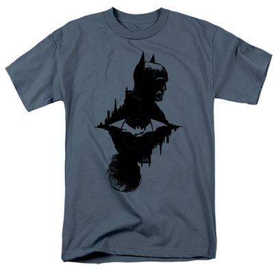 The Batman And The Riddler Mens T Shirt Slate Retro Pop Classics