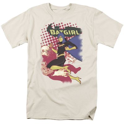 Batman Batgirl Crunch Mens T Shirt Cream Retro Pop Classics