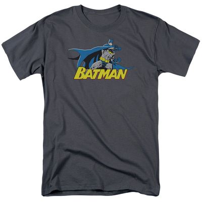Batman 8 Bit Cape Mens T Shirt Charcoal Retro Pop Classics