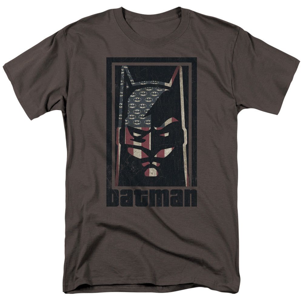 Batman American Batman Mens T Shirt Charcoal Retro Pop Classics
