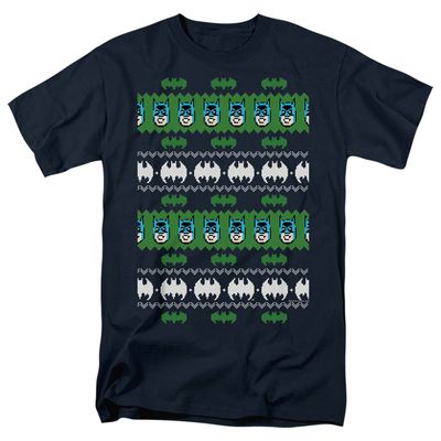 Batman Batman Christmas Sweater Mens T Shirt Navy Blue Retro Pop Classics