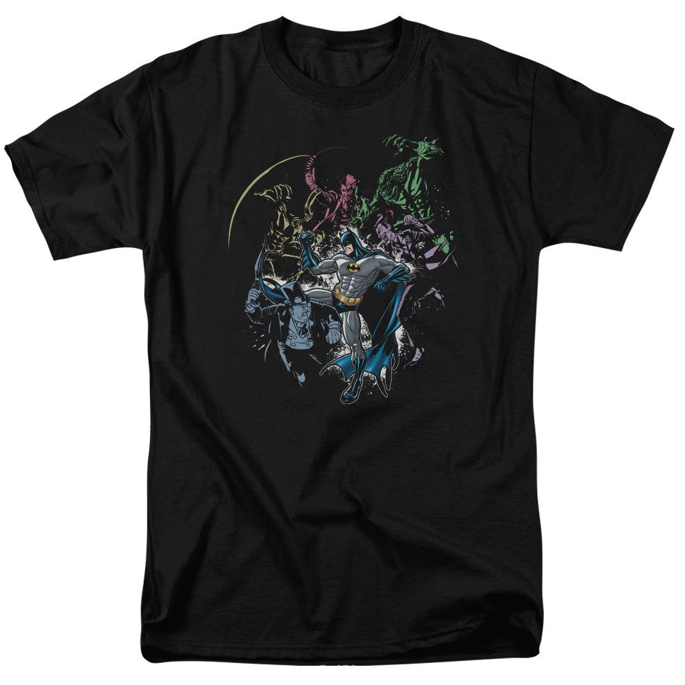 Batman Surrounded Mens T Shirt Black Retro Pop Classics