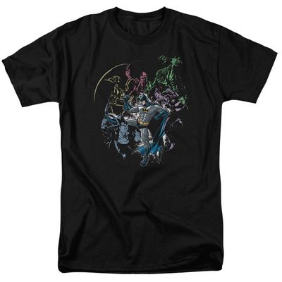 Batman Surrounded Mens T Shirt Black Retro Pop Classics