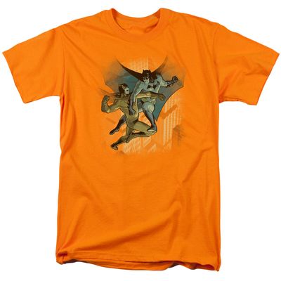 Batman Batman Vs Catman Mens T Shirt Orange Retro Pop Classics