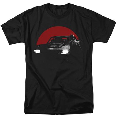 The Batman Red Moon And Batmobile Mens T Shirt Black Retro Pop Classics