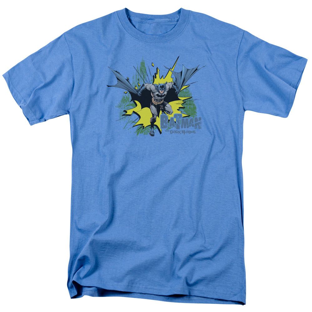 Batman City Splash Mens T Shirt Carolina Blue Retro Pop Classics