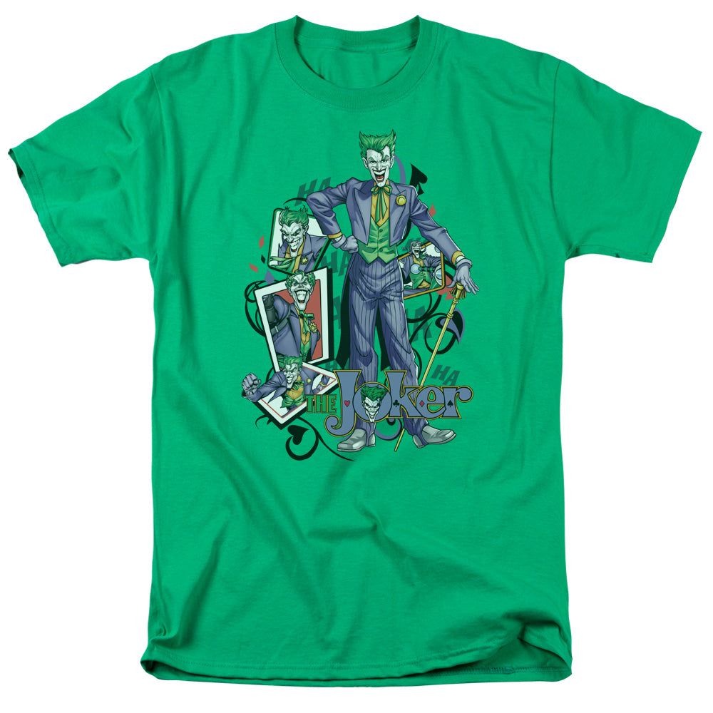 Batman Wild Cards Mens T Shirt Kelly Green Retro Pop Classics