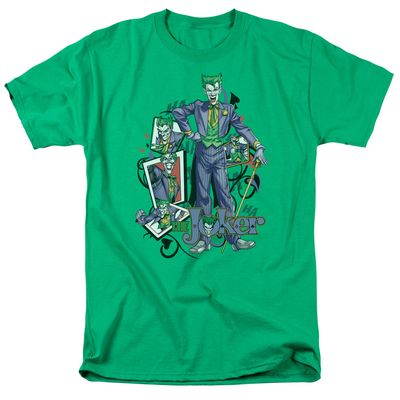 Batman Wild Cards Mens T Shirt Kelly Green Retro Pop Classics