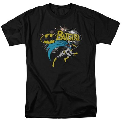 Batman Batgirl Halftone Mens T Shirt Black Retro Pop Classics