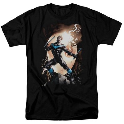 Batman Nightwing Against Owls Mens T Shirt Black Retro Pop Classics