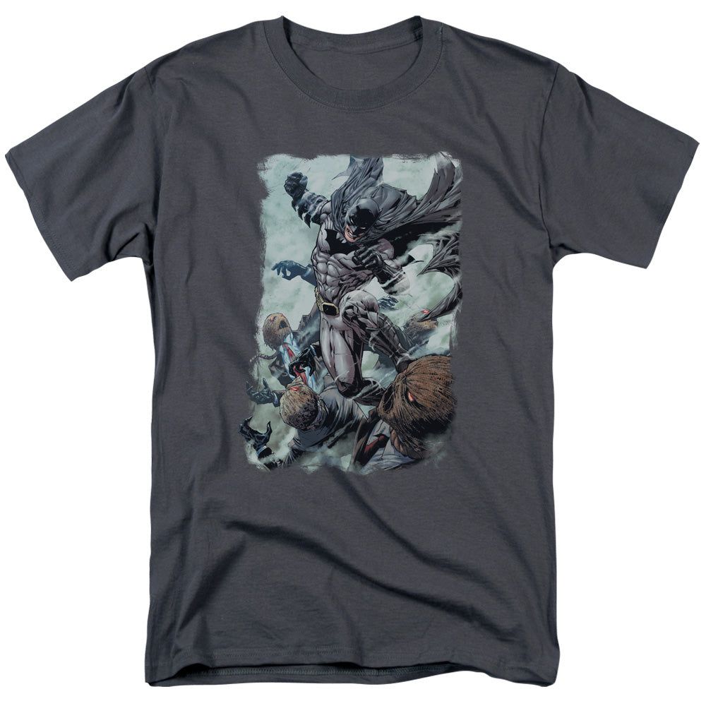 Batman Punch Mens T Shirt Charcoal Retro Pop Classics