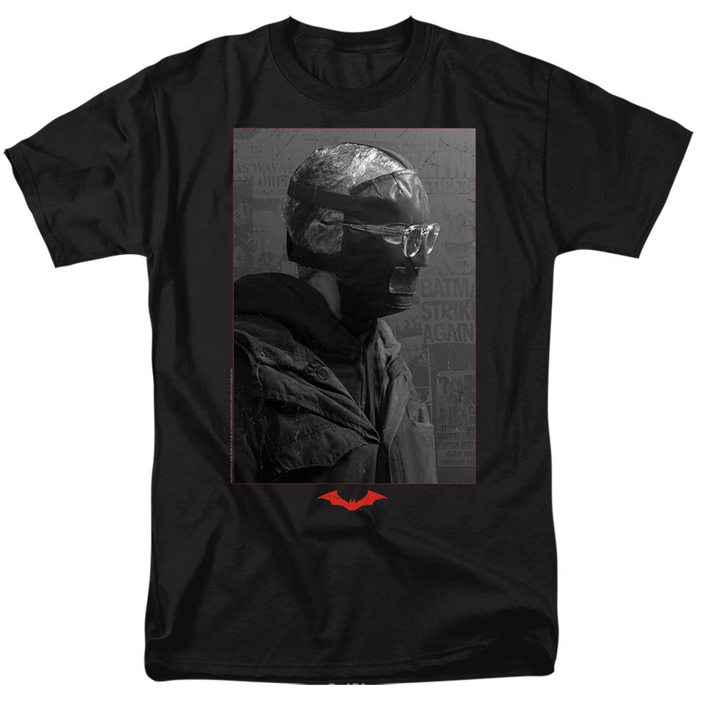 The Batman (2022) Riddler Worn Portrait Mens T Shirt Black Retro Pop Classics