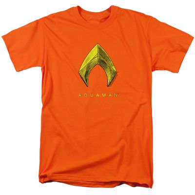 Aquaman Movie Aquaman Logo Mens T Shirt Orange Retro Pop Classics