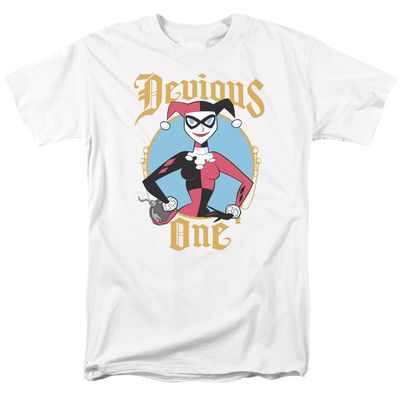 Batman Devious One Mens T Shirt White Retro Pop Classics