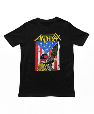 Anthrax Dredd Eagle Mens T Shirt Black Retro Pop Classics