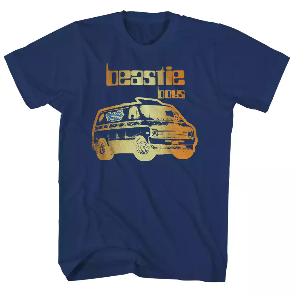 Beastie Boys Van Art Mens T Shirt Navy Blue Retro Pop Classics
