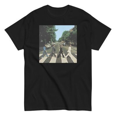 Beatles Abbey Road Mens T Shirt Black Retro Pop Classics