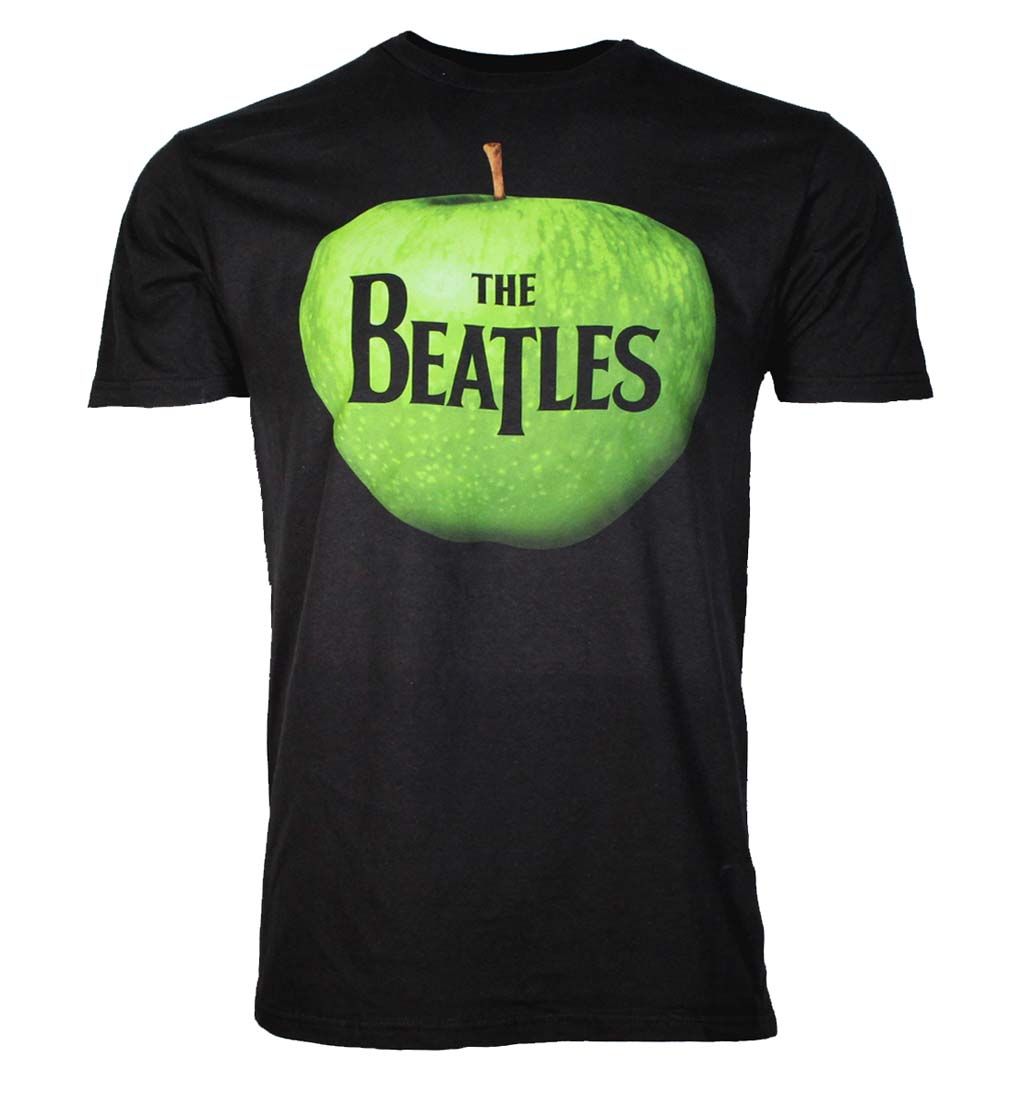 Beatles Apple Logo Mens T Shirt Black Retro Pop Classics