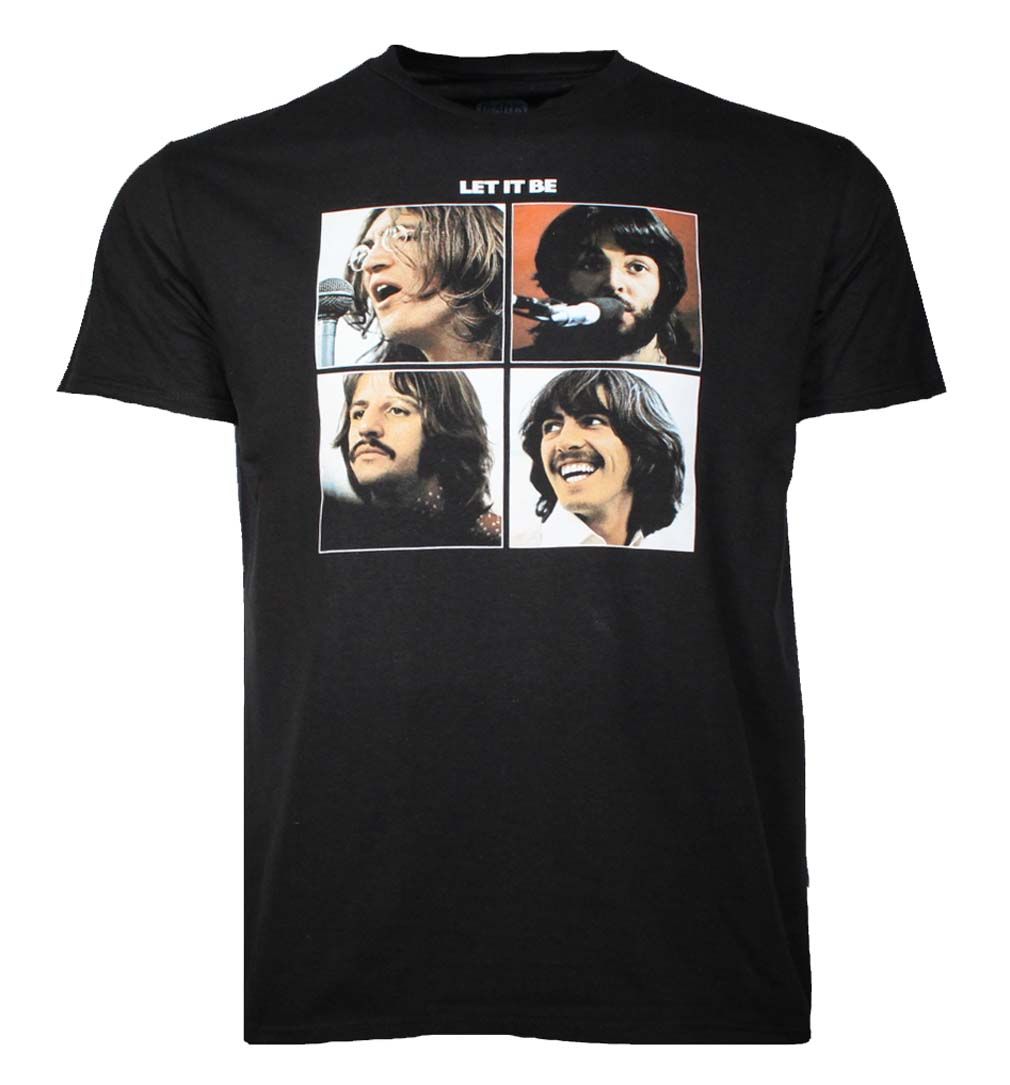 Beatles Let It Be Mens T Shirt Black Retro Pop Classics