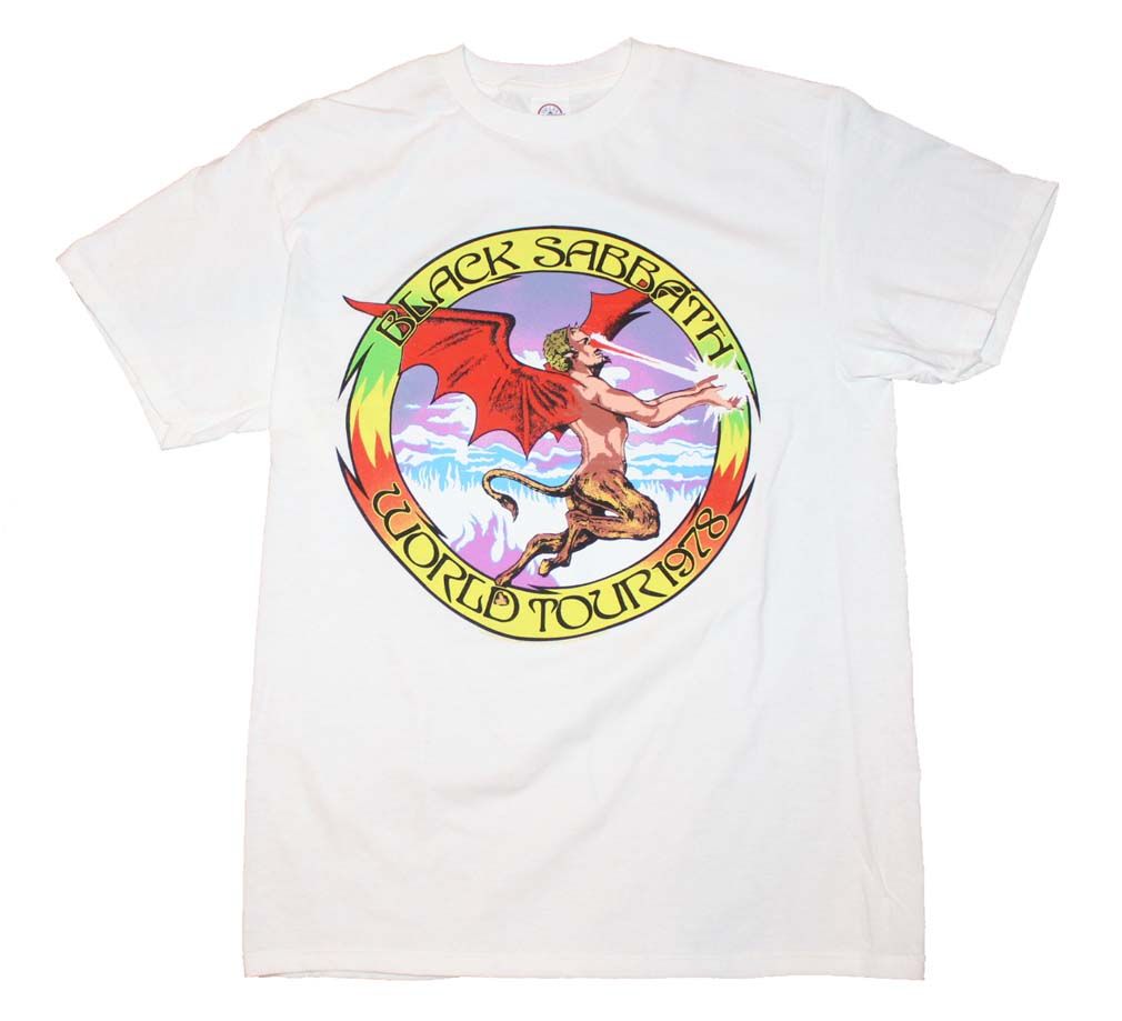 Black Sabbath Tour 78 Mens T Shirt White Retro Pop Classics