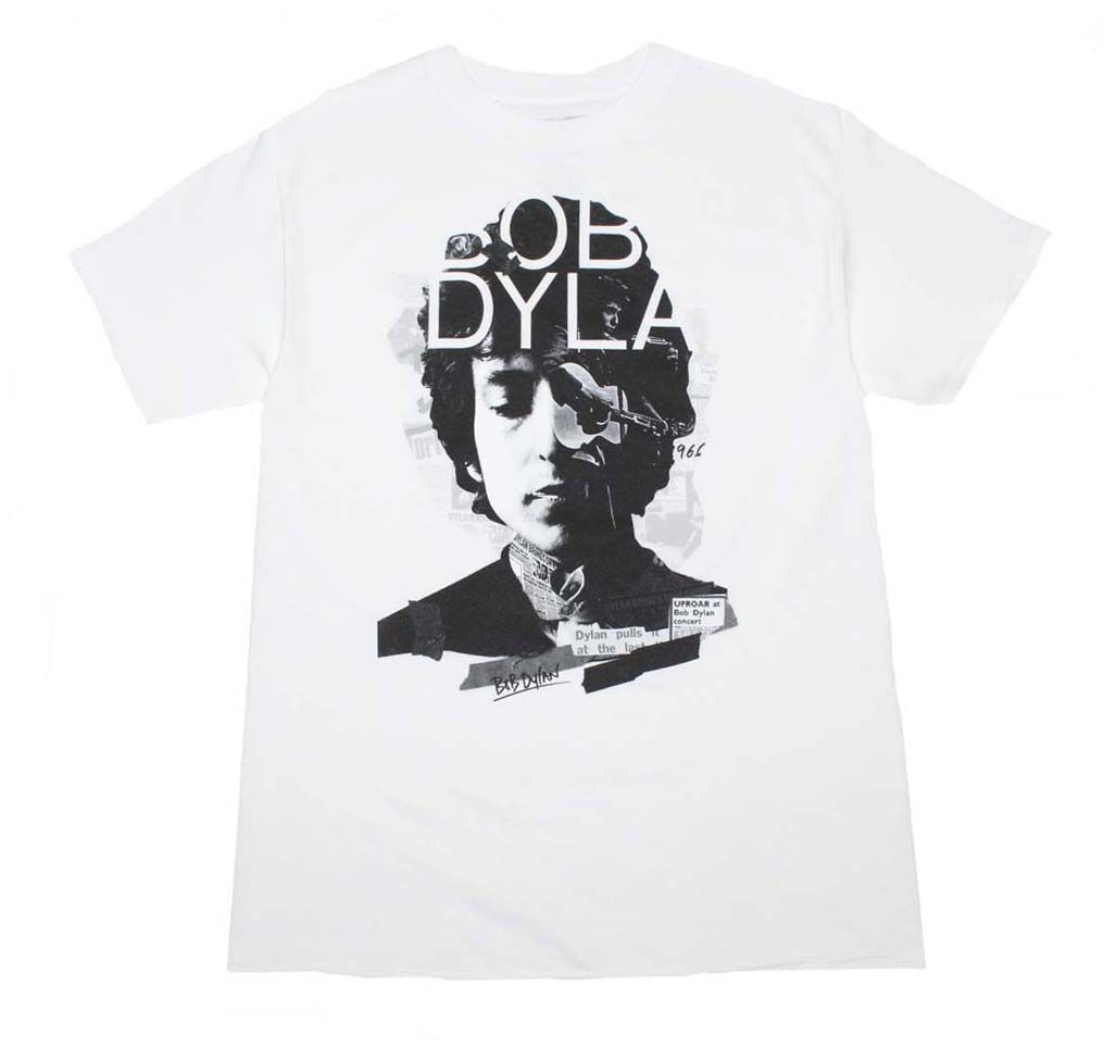 Bob Dylan Art Mens T Shirt White Retro Pop Classics