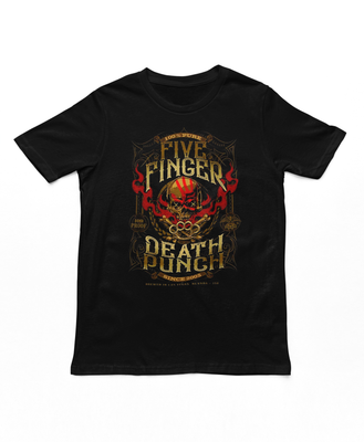 Five Finger Death Punch 100 Proof Mens T Shirt Black Retro Pop Classics