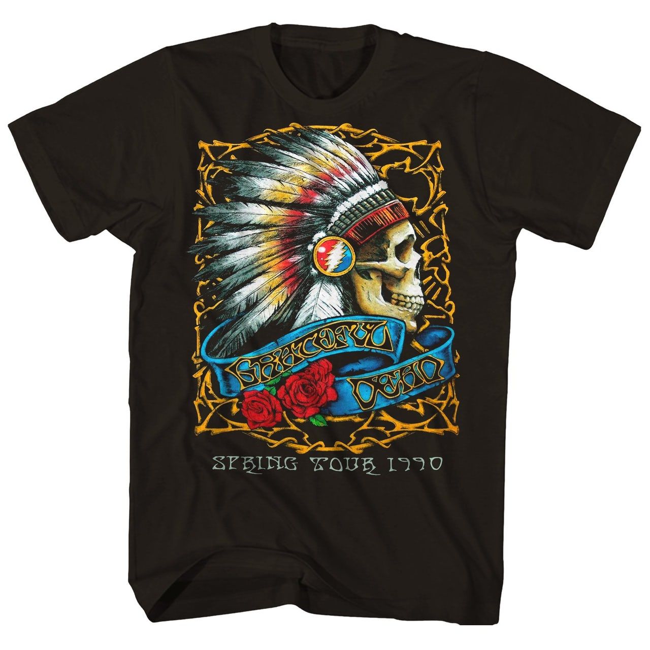 Grateful Dead Spring Tour 1990 Mens T Shirt Black Retro Pop Classics