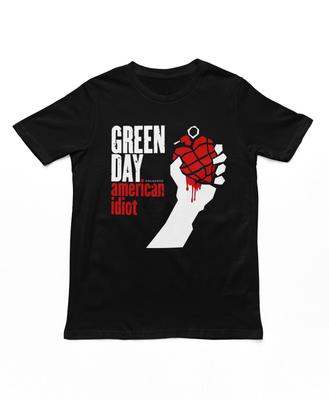 Green Day American Idiot Mens T Shirt Black Retro Pop Classics