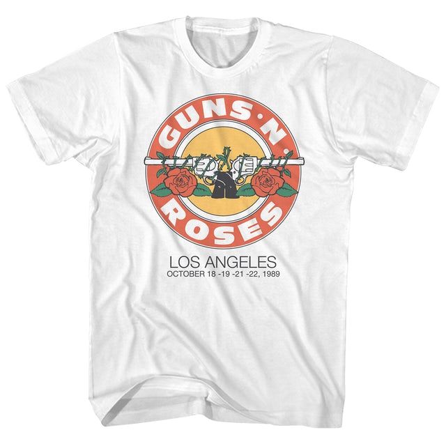 Guns N Roses LA Bullet Mens T Shirt White Retro Pop Classics