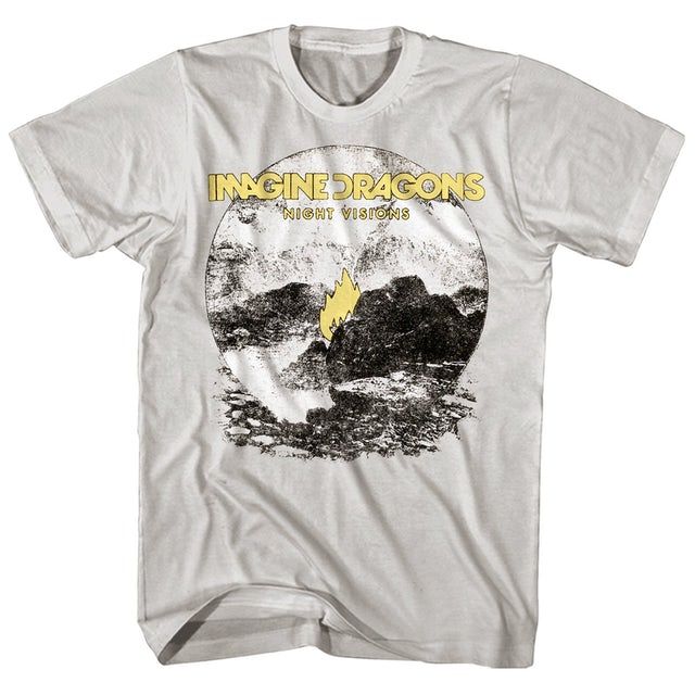 Imagine Dragons Flame Mens T Shirt White Retro Pop Classics