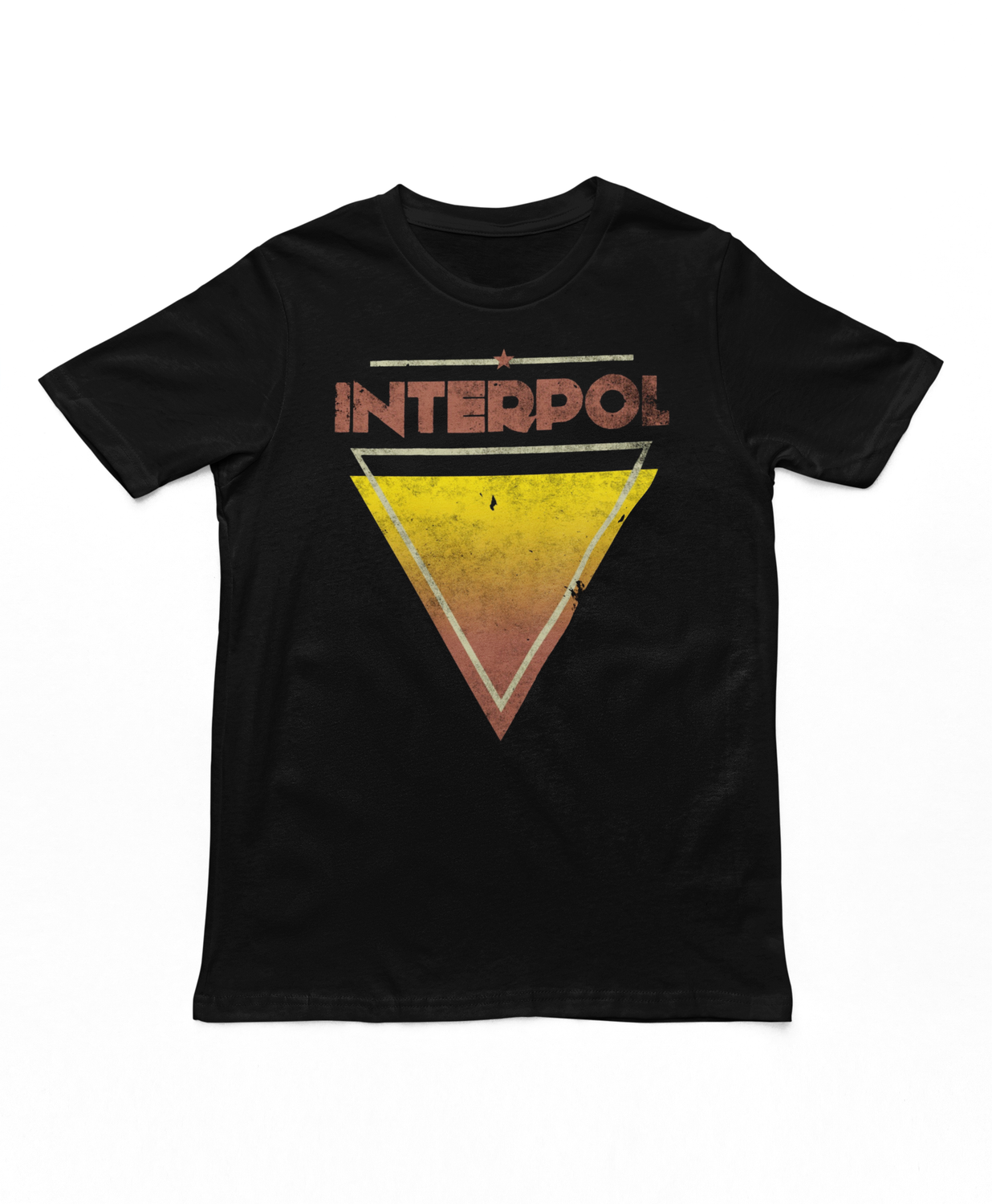 Interpol Triangle Mens T Shirt Black Retro Pop Classics