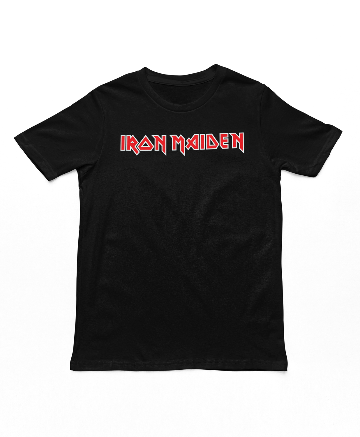 Iron Maiden Distressed Logo Mens T Shirt Black Retro Pop Classics