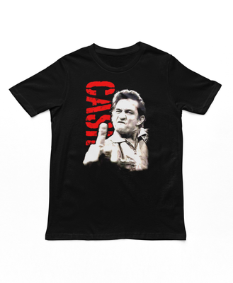 Johnny Cash The Finger Mens T Shirt Black Retro Pop Classics