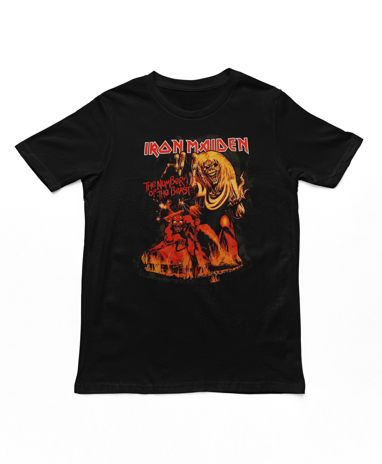 Iron Maiden Number of the Beast Mens T Shirt Black Retro Pop Classics