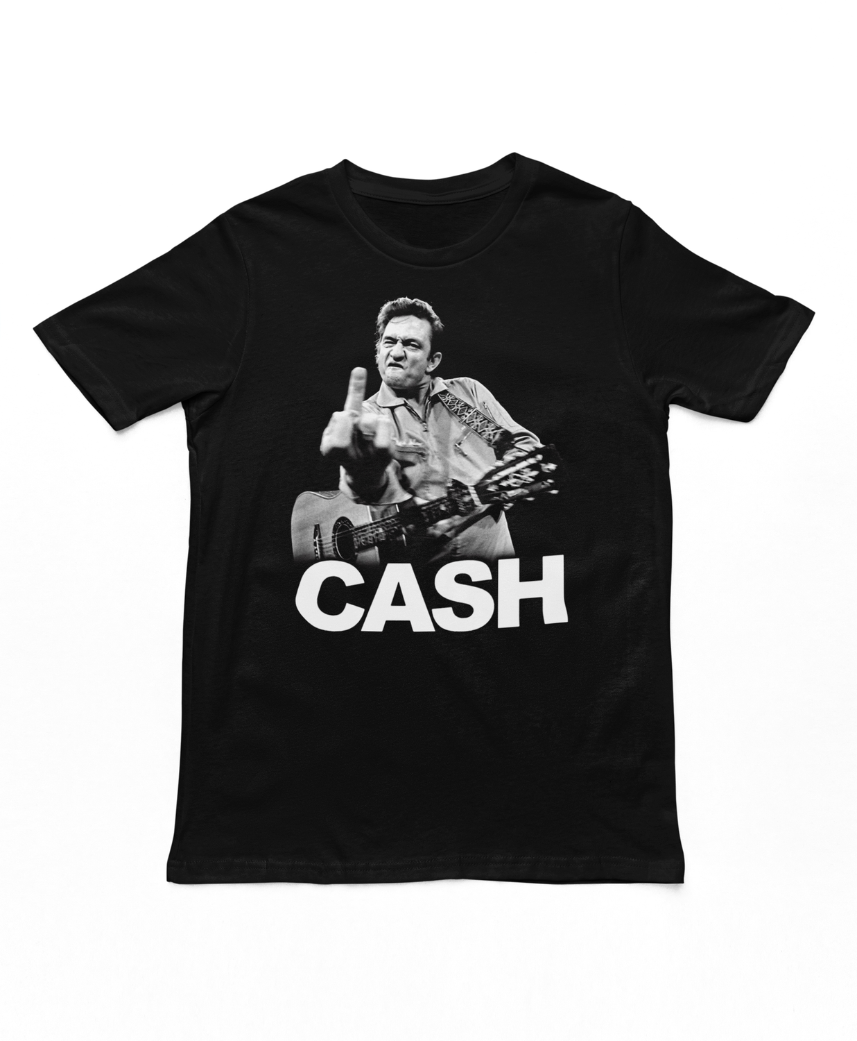 Johnny Cash The Bird Mens T Shirt Black Retro Pop Classics