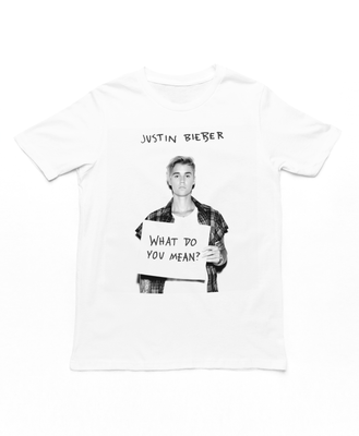 Justin Bieber What Do U Mean Mens T Shirt White Retro Pop Classics