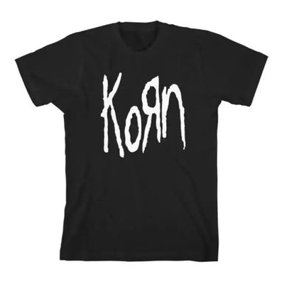 Korn Logo Mens T Shirt Black Retro Pop Classics