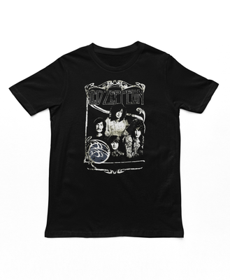 Led Zeppelin 1969 Band Promo Photo Mens T Shirt Black Retro Pop Classics