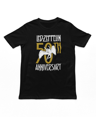 Led Zeppelin 50th Anniversary Mens T Shirt Black Retro Pop Classics